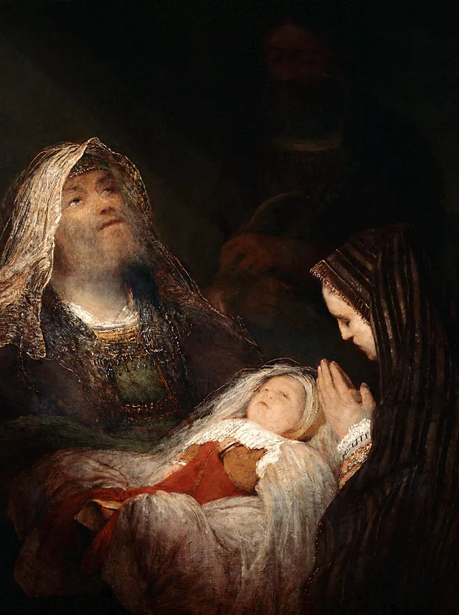 Aert de Gelder painted Simeon’s Song of Praise circa 1700-1710.