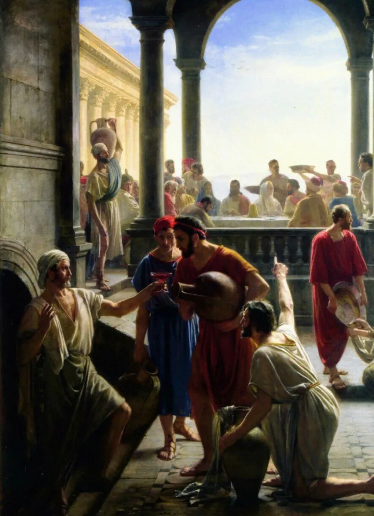 Carl Heinrich Bloch painted The Wedding at Cana in 1870.