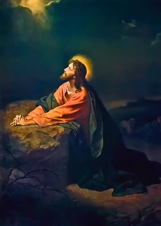 Heinrich Hofmann painted Christ in Gethsemane in 1886.