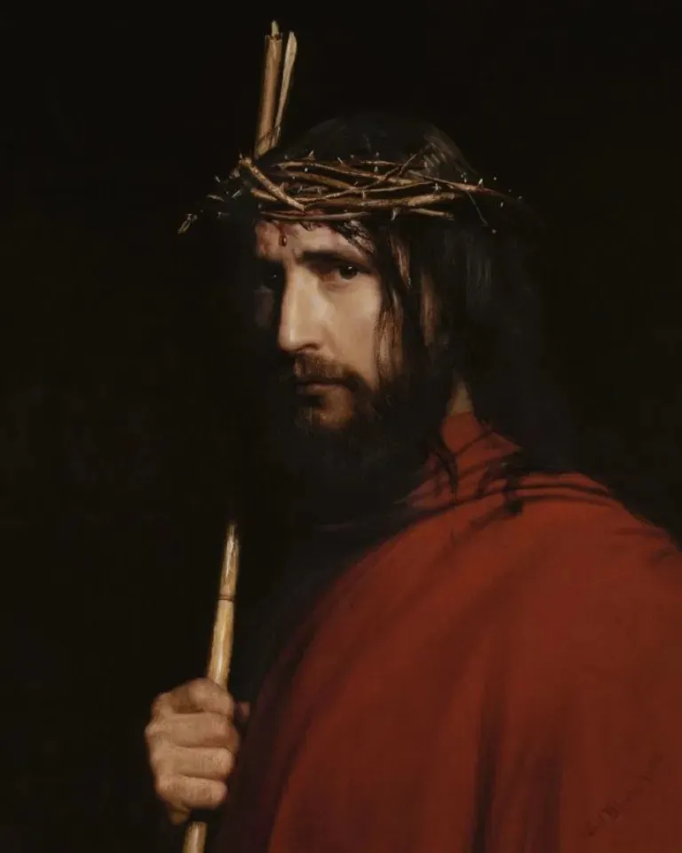 Carl Heinrich Bloch painted Christ with Thorns circa before 1890.