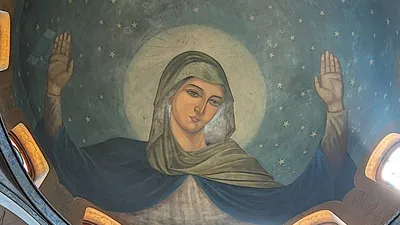The artwork is housed in the Church of the Blessed Virgin Mary in the Zeitoun district of Cairo