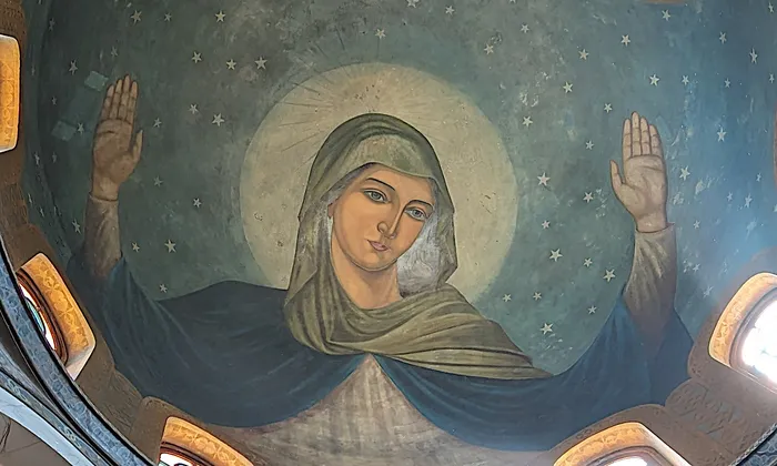 The artwork is housed in the Church of the Blessed Virgin Mary in the Zeitoun district of Cairo